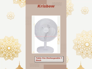Krisbow 12inch White Table Fan Rechargeable Simply Kipas Angin Meja Bisa Di Charge Warna Putih Kipas Meja Emergency Emergenci 30cm 12 Inci