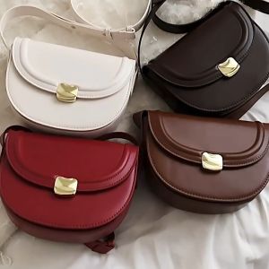 🔥 SG READY STOCK🔥Vintage Ladys Shoulder & Crossbody Saddle Bag New Fashion Vintage Saddle Bag Non-mainstream Textured Shoulder Bag