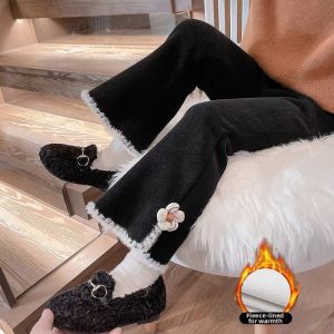 Warm Fleece Pants Girls Korean Style Flared