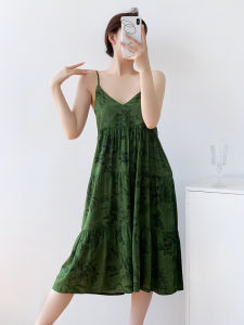 KASIHAN | Silky Cotton Thin Strappy Dress Home Wear Breathable Slimming Summer