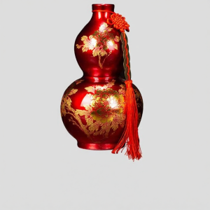 Red Lucky Decorative Porcelain Calabash