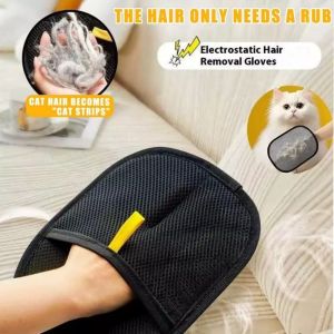 Pet Grooming Gloves Static Dedusting Brush Pet Hair Remover Brush Removing Dog Cat Hair From Sofa Carpet Clothes Pet Products