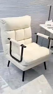 Baierdi Folding reclining chair with backrest can be used as office chair single bed or sofa seat can lie down for lunch break or nap dual-purpose chair