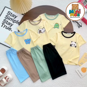 [9–27kg] Bộ Tay Ngắn Quần Lửng Thun Lạnh MINKY MOM In Hình Dễ Thương Cho Bé TN-IN204