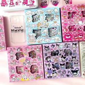 100 แผ่น Sanrio สติกเกอร์ ลายการ์ตูน สติกเกอร์ สีโปร่งใส สําอาจมีฝึกเปิดเพื่อตกแต่งกล่องของขวัญ