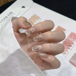 Handmade Cats Eye Polka Dot Nail Art Stickers Glass Bead Design Summer 10pcs Cute Fashionable Wearable False Nails Beauty Tools