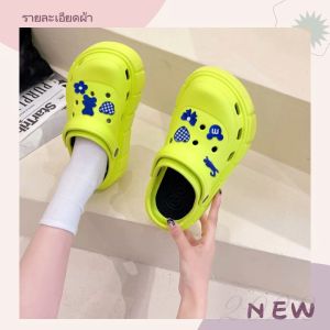 QXshop ส่งไวทันใช้ รองเท้าแตะพื้นหนาใส่สบาย รองเท้าหัวโตผู้หญิง🧡 เสริมความสูงไปอีก เหมาะกับทุกเทศกาล งานดีงานปังแบบนี้ของมันต้องมี✨