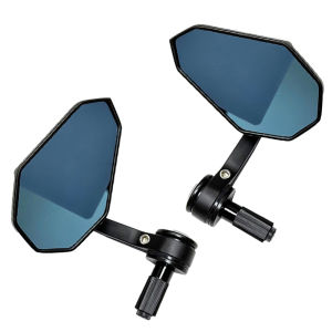 Universal 7/8" 22mm Motorcycle Bar End Rearview Mirror Blue Anti-Glare Side Mirrors For Duke 250 390 Yamaha MT03