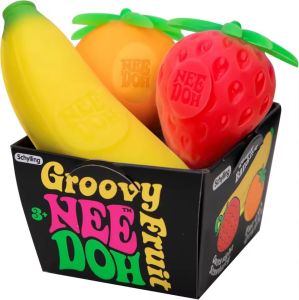 New Fruit NeDoh Squishy Toy Simulated Strawberry Bananab Orange Fidget Sensory Toy Stress Relief Anti-Anxiety TPR Toys