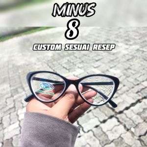 212018 - Kacamata Cat Eye Wanita Ukuran Minus Custom Sesuai Resep Lensa Photocromik Bluecromik Blueray Antiradiasi -8 -7 -6 -5 -4 -3 -2 -1