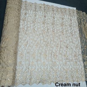 (HARGA PERSETENGAH METER) bakal kain tulle slowlee full bordir payet spaengle mewah/cocok buat bakal kebaya dress gaun dll