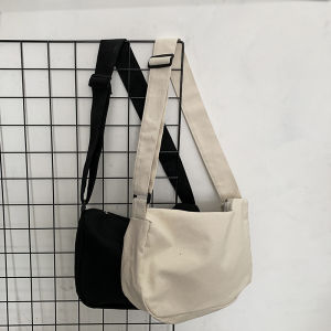 กระเป๋าผ้าใบผู้หญิงสไตล์ญี่ปุ่นฮาราจูกุ 2021 กระเป๋าสะพายข้างผ้าใบแบบอเนกประสงค์สำหรับนักเรียน กระเป๋าสะพายข้างแบบสะพายข้างเดี่ยว