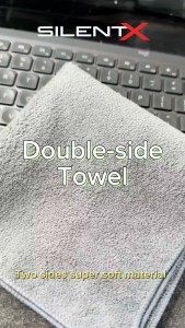 SILENTX Double-Side Towel Kain Lap 2 Dua Sisi Serbaguna Coral Fleece Suede Microfiber untuk Cuci Mobil Motor Handphone Hp Tablet Laptop TV Monitor Perabotan Dapur Kaca Meja Wastafel Stik Billiard Camera Pengganti Kanebo
