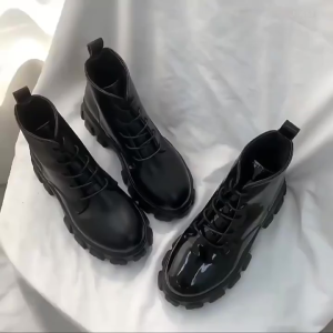 STOCK+COD New Elegant Womens Mid-Calf Martin Boots with Lace-Up Closure and Thick Sole