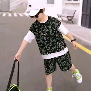 OECE ชุดสูทเด็กชายฤดูร้อนเสื้อผ้าเด็กผู้ชายหล่อผู้ชายชุดสูทแขนสั้นสองชิ้น เสื้อผ้าเด็ก