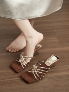 Vintage Block Heel Summer New Flip Flop Slippers