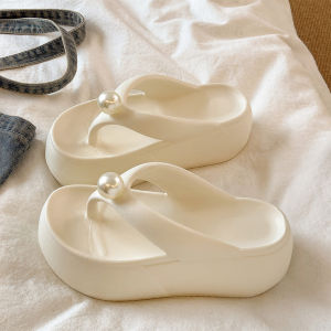 Height-Increasing Non-Slip Fashion Pearl Flip Flops Sandals