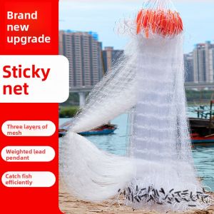 Automatic Fishing Net Three Layers Handmade Thickened Subnet Sink Net New Type 100 Meters Fishing Gear Outdoor Camping Travel Supplies