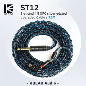 Kbear ST12 cáp 8-Strand 4N OFC mạ bạc nâng cấp cáp 3 màu 3.5/4.4mm phích cắm 2pin/qdc kết nối optionals 1.2m Tai nghe dây cho kbear LARK rosefinch KS1 KZ merga Vader ZS10 Pro 2 giao Hưởng zsn Pro 2 edx Pro x pr3 edx Lite zat thầu dầu krila zex