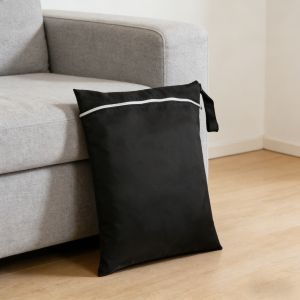 Solid color large-capacity travel laundry bag portable and stain-resistant with adjustable handle and zipper washable