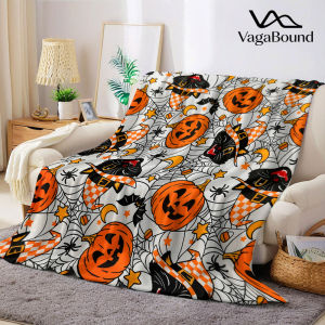 BILIBILI | Retro Halloween Cat Pumpkin Flannel Blanket Warm Soft Halloween Christmas Decorative Couch Warm Cozy All-Season Gift