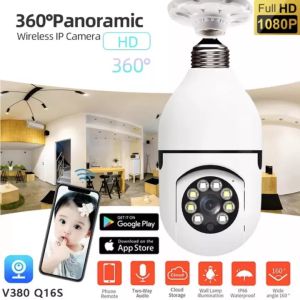 V380 Pro CCTV Camera Buy 1 Get 1 Free IP Security Cameras Wifi Connect to Cellphone E27 Bulb Surveillance Camera Wireless Night Vision HD 360 Automatic Tracking Outdoor Waterproof  8MP Mini Smart CCTV Camera Connect to Phone With Voice and Alarm