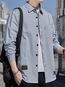 ROMON | Romon Mens Denim Shirt Pure Cotton Casual Long Sleeve Autumn Fashion City Style Youthful No Ironing Required Spring Summer New Arrival