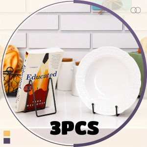 3PC Iron Art Display Stand Metal Easel Plate Stand Storage Rack for Picture Frame Oil Painting Plate Book Organizer Shelf Holder