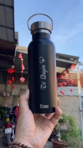 BGNC Bình giữ nhiệt có quai xách 500ml quà tặng sinh nhật khắc tên - tuổi - ngày sinh/ có tặng thiệp