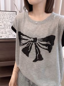 Sweet Butterfly Knot Print Design Loose Casual Short Sleeve T-Shirt Women Summer New Style Versatile Top Polyester Fiber