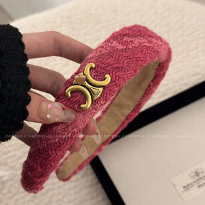 ริบบิ้นผมสไตล์ชาน่ารักพร้อมขอบกว้างสำหรับผู้หญิง ดีไซน์ทันสมัย ทำจากผ้าฝ้ายลินิน ตกแต่งด้วยลูกปัดสีตัดกัน ทรงครึ่งหัว