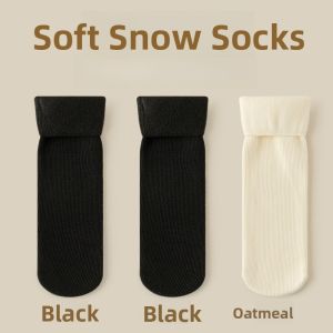 Miiow | Thickened Fleece Warm Mid-Calf Snow Socks Womens New Style Autumn Winter Pure Color Home Sleep Maternity Plush Socks