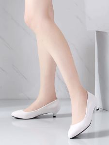White Low Heel Work Shoes for Women