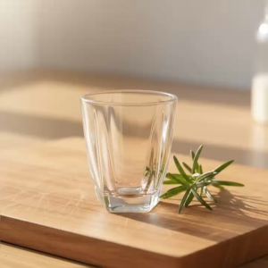 Bộ 6 Ly Thủy Tinh Vát Cạnh 70ml - Cốc Mini Đáy Dày Uống Espresso / Shot Rượu