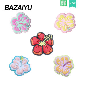 Baizi Fish New Crocs Shoe Flower Hole Hole Shoe Accessories Intellstar Wood Hibiscus Flower Shoe Accessories for Shoes