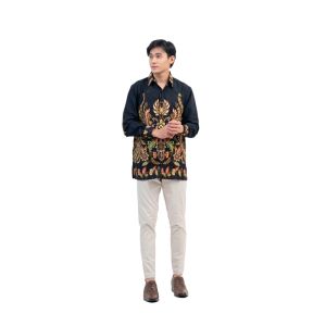 Kemeja Atasan Batik Lengan Panjang Pria Modern Kekinian Motif 237 Bahan Katun Adem Dan Nyaman