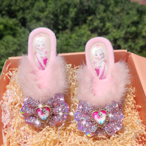 MENGBEIHUAN | Crystal High Heel Elsa Princess Style Girls Sandals