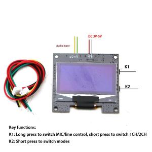 1.3" Inch OLED Music Spectrum Display Module Voice & Line Control Stereo Audio Level Indicator DIY CAR Amplifier VU Table Meter