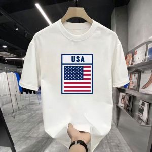 PAZHAOLANG | Plus Size USA Flag Tshirt