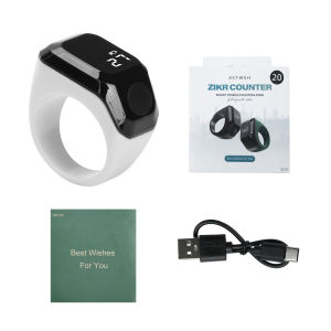 Aideepen | Portable Digital Display Counter Smart APP Ring Counter Bluetooth Counting Ring Time Reminder Wearable Tasbih Zikr Ring Misbah