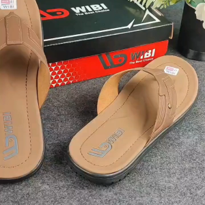 WIBI S02-01 Sandal Kulit Jepit Pria Dewasa Cokelat Tua Size 39 - 43