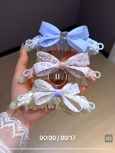 Klip Rambut Ribbon Ponytail Banana clip hair claw hair pin rambut korea hair clips cute hair acceesories高马尾发夹抓夹蝴蝶结发卷