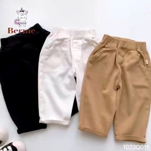 Quần kaki dài cho bé trai dáng baggy BERNIE kids màu trắng đen be basic hàn quốc 1 đến 7 tuổi 1023Q020
