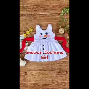 Snowman Costume Girl | Dress Anak Perempuan & Dewasa | Baju Santai Unik Katun Toyobo Terbaru Murah