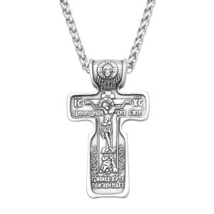 Vintage Punk Jesus Cross Pendant Stainless Steel Amulet Necklace For Men Women Unique Biker Fashion Jewelry Gifts Dropshipping