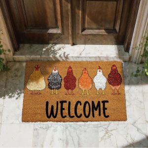 VIKAMA Beige Farm Animal Horse Butt Row Funny Doormat Non Slip Entryway Rug Welcome Floor Mat Home Decor Accent Gift Soft Cozy