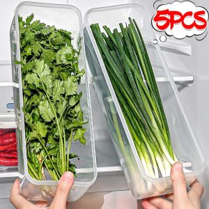 Feelife 5/1Pcs Noodle Storage Box Long Noodle Preservation Box Plastic Large Capacity Spaghetti Rectangle Food Fresh-keeping Sealed Box