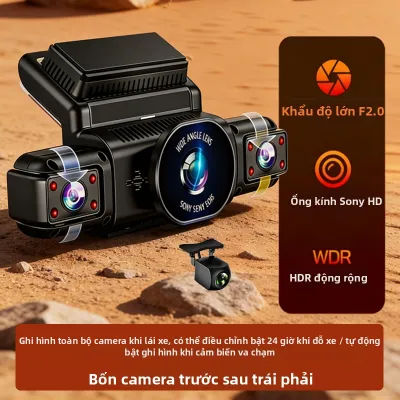 Máy Quay Dashcam Ô Tô Giám Sát Toàn Cảnh 360 Độ Chế Độ Canh Gác Khi Đỗ Xe