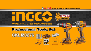 INGCO 20V IMPACT DRILL+ IMPACT DRIVER 285NM 2X2.0 CHARGER+CASE CKLI20277