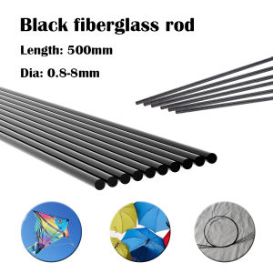 1-10pcs Black Fiberglass Rod 500mm X 0.8-8mm - Strong Flexible DIY Craft Stick for Repair Modeling & Construction